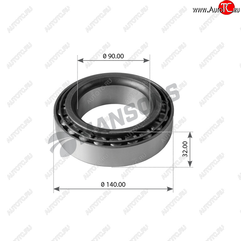 1 429 р. Подшипник ступицы КАМАЗ-4310,МАЗ,РЗМ ЗИЛ-4331 (32018X) (90x140x32мм) MANSONS (790.160)