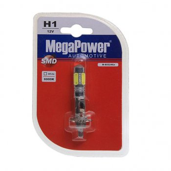 719 р. Лампа светодиодная 12V H1 P14.5s 6000K 5 светодиодов блистер (1шт.) MEGAPOWER (80524бл). Увеличить фотографию 1