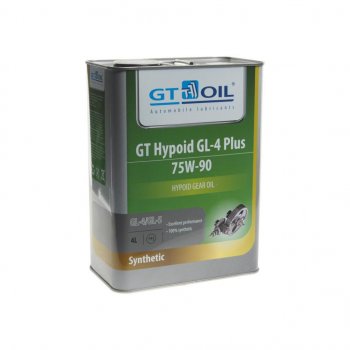 4 099 р. Масло трансмиссионное GT Hypoid GL-4 75W90 Plus синт.4л GT OIL (8809059407998). Увеличить фотографию 1