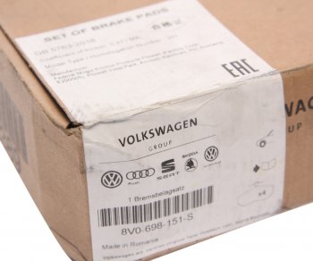 10 849 р. Колодки тормозные VW Golf (13-) AUDI A3 (13-) передние (4шт.) OE (8v0698151s). Увеличить фотографию 3