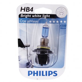 1 799 р. Лампа 12V HB4 52W P22d 4300K блистер (1шт.) Crystal Vision PHILIPS (9006cvb1). Увеличить фотографию 1