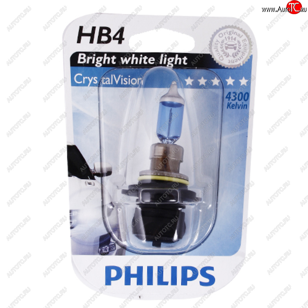 1 799 р. Лампа 12V HB4 52W P22d 4300K блистер (1шт.) Crystal Vision PHILIPS (9006cvb1)