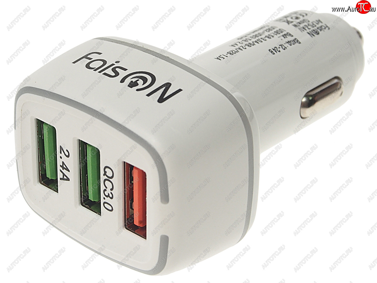 499 р. Устройство зарядное в прикуриватель 3USB 12V FAISON (a1 white)