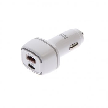 499 р. Устройство зарядное в прикуриватель 1USB + 1 Type C 12V FAISON (a-25 white). Увеличить фотографию 1