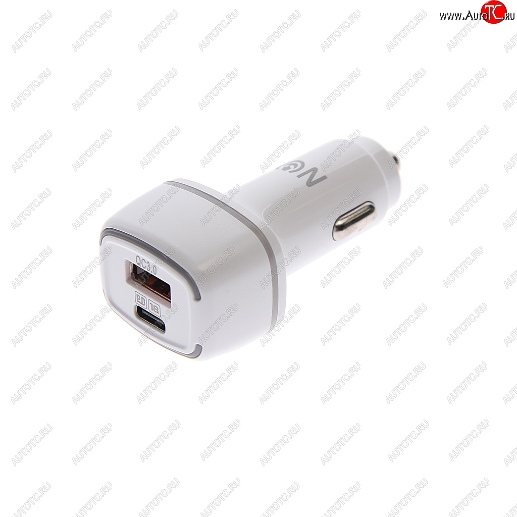 499 р. Устройство зарядное в прикуриватель 1USB + 1 Type C 12V FAISON (a-25 white)