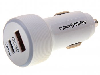 439 р. Устройство зарядное в прикуриватель 1USB + 1 Type C 12V FAISON FAISON a9 white (a9 white). Увеличить фотографию 1