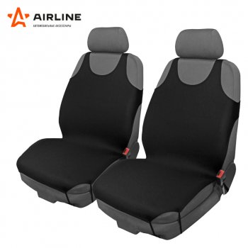 1 029 р. Универсальные чехлы сидений (майка, 2 предм., полиэстер) AIRLINE Nissan titan (2003-2015) (черный). Увеличить фотографию 2
