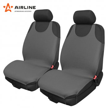 1 029 р. Универсальный чехол сидений (майка, 2 предм., полиэстер) AIRLINE Nissan titan (2003-2015) (серый). Увеличить фотографию 2