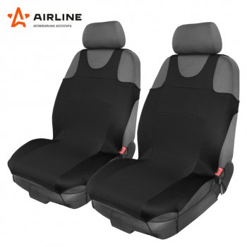 1 239 р. Универсальные чехлы сидений (майка, 2 предм., полиэстер) AIRLINE Nissan titan (2003-2015) (черные). Увеличить фотографию 2