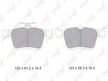 2 299 р. Колодки тормозные задние (4шт.) LYNX  Audi A3 (8VS седан,  8VA хэтчбэк 5 дв.,  8V1,  8Y седан,  8Y хэтчбэк 5 дв.), TT (8S), Volkswagen Golf (7). Увеличить фотографию 1