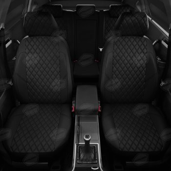 6 849 р. Чехлы сидений для Chevrolet Aveo (майка, 9 предм., экокожа) AVTOLIDER  Chevrolet Aveo  T200 (2003-2008) (черные). Увеличить фотографию 7