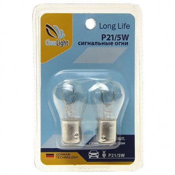 86 р. Лампа 12V P215W BAY15d блистер (2шт.) CLEARLIGHT (cl-p215w-12v 2b). Увеличить фотографию 1