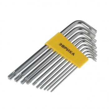 369 р. Набор ключей TORX T9-Т50 Г-образных удлиненных 10 предметов ЭВРИКА (er-15101lt). Увеличить фотографию 2