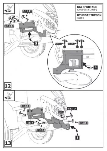 8 949 р. Устройство тягово-сцепное HYUNDAI Tucson (15-21) KIA Sportage (15-) (съемный шар) без проводки BERG (f.2811.001). Увеличить фотографию 9