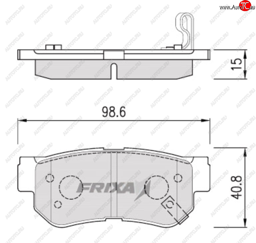 919 р. Колодки тормозные задние (4шт.) HANKOOK FRIXA  Hyundai Getz (TB), Sonata (NF), Tucson (JM,  LM,  TL,  NX4), KIA Sportage (2 JE,KM,  3 SL,  4 QL,  5 NQ5)