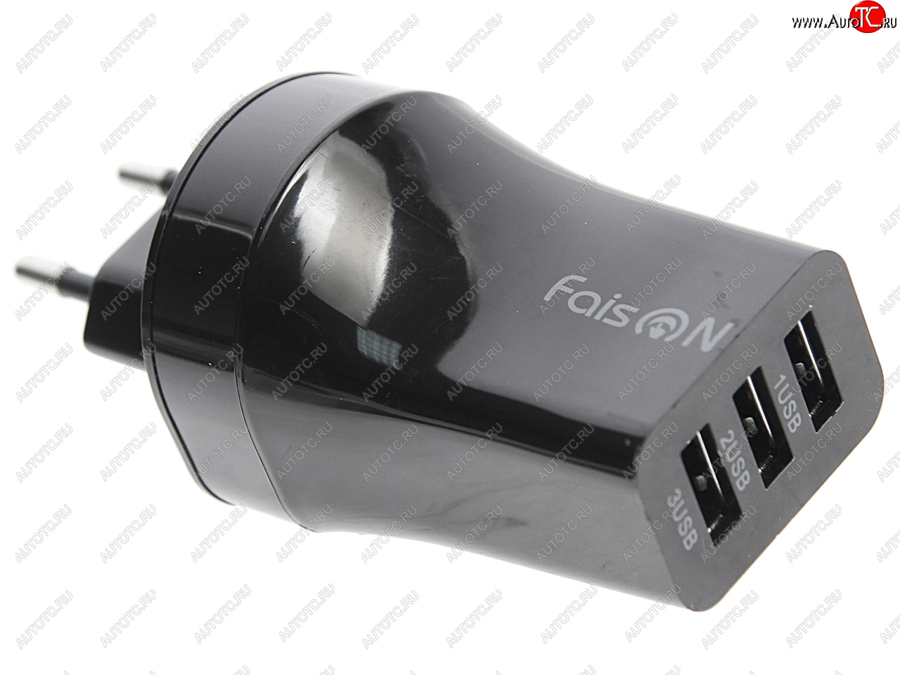 439 р. Устройство зарядное в розетку 3 USB 2.1A FAISON (fs-z-1-978 black)