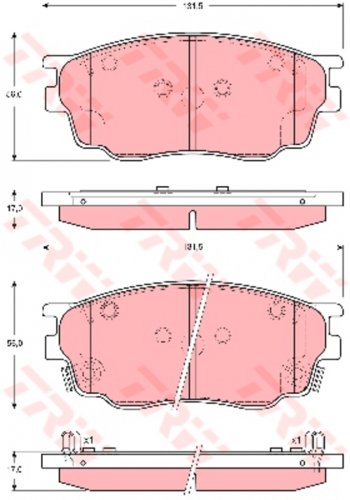 2 579 р. Колодки тормозные MAZDA 6 GG, GY (02-07) передние (4шт.) TRW TRW gdb3309 (gdb3309). Увеличить фотографию 1