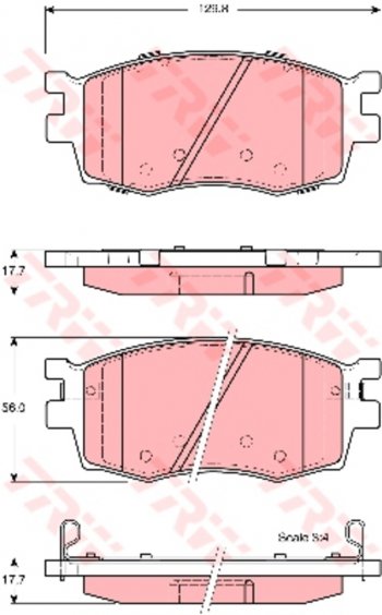 3 899 р. Колодки тормозные передние (4шт.) TRW Hyundai Accent MC седан (2005-2011). Увеличить фотографию 1