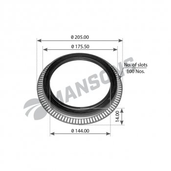 989 р. Сальник MERCEDES ступицы (14x145x175) MANSONS (gr180). Увеличить фотографию 1