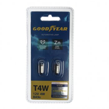 76 р. Лампа 12V T4W BA9s блистер (2шт.) GOODYEAR (gy012203). Увеличить фотографию 1