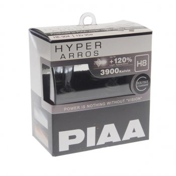 1 499 р. Лампа 12V H8 35W +120% бокс (2шт.) Hyper Arros PIAA (he-904-h8). Увеличить фотографию 1