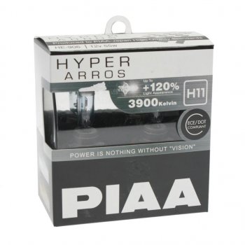 1 499 р. Лампа 12V H11 55W +120% бокс (2шт.) Hyper Arros PIAA PIAA (Пиаа) he-906-h11 (he-906-h11). Увеличить фотографию 1