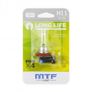 549 р. Лампа 12V H11 55W PGJ19-2 +30% блистер (1шт.) Long Life MTF (hll1211b). Увеличить фотографию 3