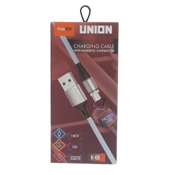 160 р. Кабель micro USB 1м FAISON (k-05 union grey). Увеличить фотографию 2