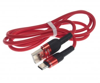 207 р. Кабель USB Type C 1м FAISON (k-132 metal line red). Увеличить фотографию 1