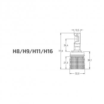 2 789 р. Лампа светодиодная 12V H11H16H8H9 PGJ19-2 бокс (2шт.) MTF (lan11k6). Увеличить фотографию 4