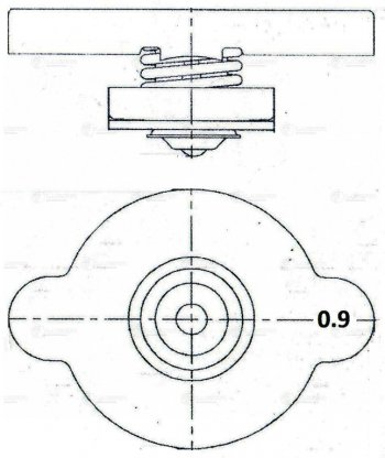 299 р. Крышка радиатора NISSAN Almera (06-12) охлаждения двигателя LUZAR (ll0809). Увеличить фотографию 3