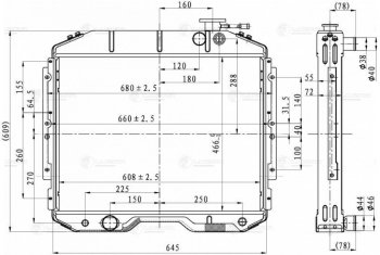 22 549 р. Радиатор ГАЗ-33081,3309 алюминиевый 2-х рядный дв.ММЗ ЕВРО-3 LUZAR (lrc0338). Увеличить фотографию 4