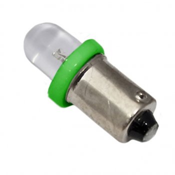 3 р. Лампа светодиодная 12V T4W BA9s Round Green MEGA ELECTRIC (me-0406g). Увеличить фотографию 1