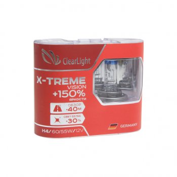 959 р. Лампа 12V H4 6055W P43t +150% бокс (2шт.) X-treme Vision CLEARLIGHT (mlh4xtv150). Увеличить фотографию 1