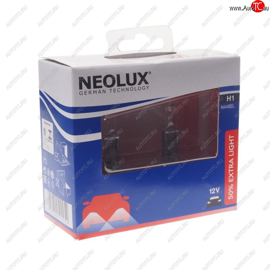 699 р. Лампа 12V H1 55W P14.5s +50% 3200K 1550лм бокс (2шт.) Extra Light NEOLUX (n448el-2scb)