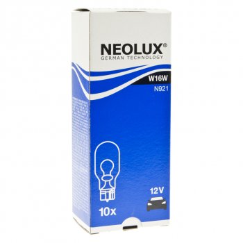 64 р. Лампа 12V W16W W2.1x9.5d Standard NEOLUX (n921). Увеличить фотографию 3