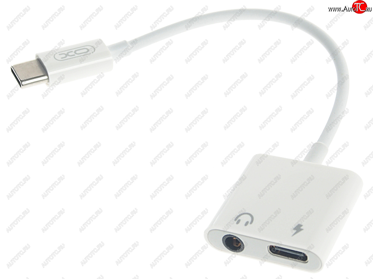 499 р. Переходник USB Type C на jack 3.5 + зарядка белый XO (nb-r172d white)