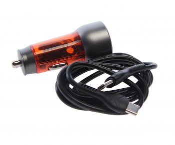 939 р. Устройство зарядное в прикуриватель 1USB 12V кабель USB Type C HOCO (nz8 orange). Увеличить фотографию 2