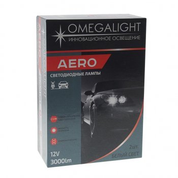 1 799 р. Лампа светодиодная 12V H11 PGJ19-2 3000Lm (2шт.) Aero OMEGALIGHT (olledh11aero-2). Увеличить фотографию 3