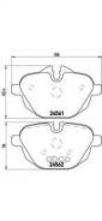 Колодки тормозные задние (4шт.) BREMBO   5 серия  F10, X3  F25