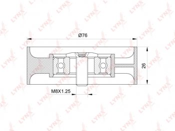 1 399 р. Ролик приводного ремня MITSUBISHI Outlander (05-) натяжителя LYNX (pb5140). Увеличить фотографию 3