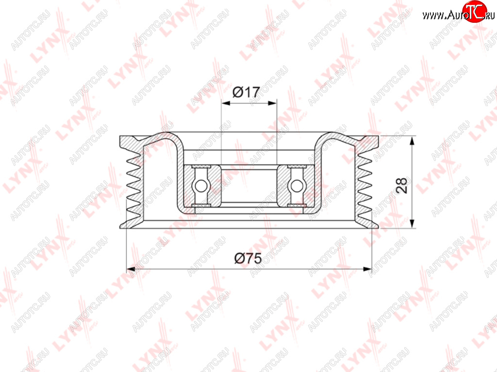 2 779 р. Ролик приводного ремня MAZDA 3 (03-08) натяжителя LYNX (pb5144)