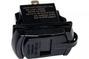 1 229 р. Розетка автомобильная встраиваемая 12V-24V вольтметр QC3.0 PRO LEGEND (pl9375). Увеличить фотографию 3