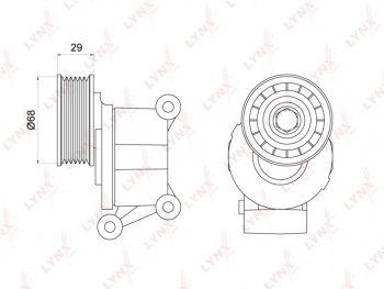 3 199 р. Ролик приводного ремня FORD Focus 2,C-Max MAZDA 3,5 VOLVO S40 (04-) натяжителя LYNX (pt3012). Увеличить фотографию 1