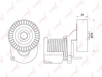 2 299 р. Натяжитель ремня приводного VW Golf (08-13),T5 AUDI A4 (00-) SKODA Octavia (04-) LYNX (pt3148). Увеличить фотографию 1