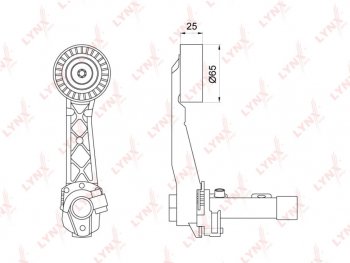 4 299 р. Ролик приводного ремня PEUGEOT 206,207 CITROEN C4 (08-) натяжной LYNX (pt3209). Увеличить фотографию 1