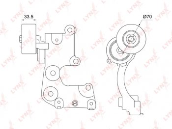 7 949 р. Ролик приводного ремня TOYOTA Camry (06-) (3.5) натяжителя LYNX (pt3223). Увеличить фотографию 1