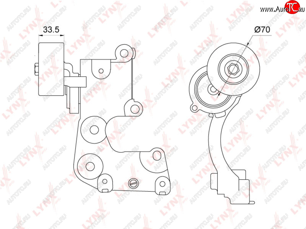 7 949 р. Ролик приводного ремня TOYOTA Camry (06-) (3.5) натяжителя LYNX (pt3223)