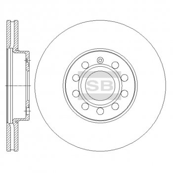 4 299 р. Диск тормозной VW Golf,Touran AUDI A3 SEAT Ibiza SKODA Octavia передний (1шт.) SANGSIN (sd5405). Увеличить фотографию 1