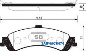 Колодки тормозные задние барабанные (4шт.) SANGSIN Chevrolet (Шевролет) Tahoe (Тахо)  GMT T1XX (2019-2022) GMT T1XX  